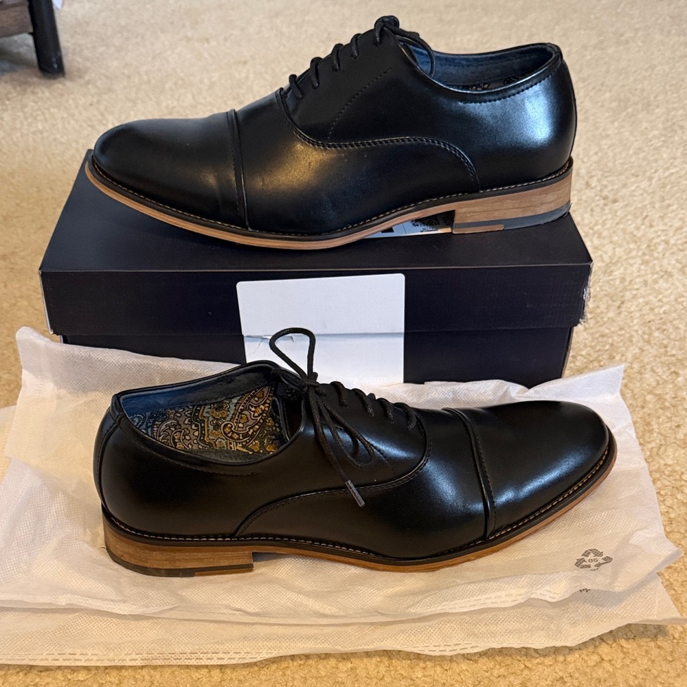 Bruno Marc Black Leather Men's Dress Shoes